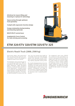 Stivuitoare electrice cu catarg retractabil Jungheinrich ETV 320 