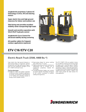 Stivuitoare electrice cu catarg retractabil Jungheinrich ETV C20