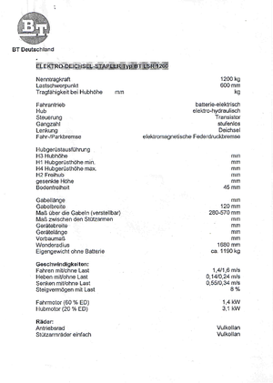 Stivuitoare electrice cu catarg retractabil BT LSR 1200