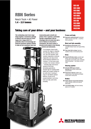 Stivuitoare electrice cu catarg retractabil Mitsubishi RB 16 NS