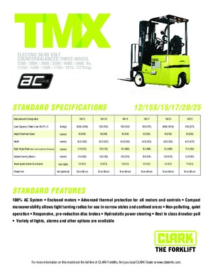 Stivuitoare frontale electrice Clark TMX 20 x