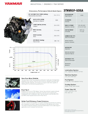 Motoare Yanmar 3TNV80F-SDSA