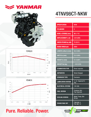 Motoare Yanmar 4TNV98CT-NKW