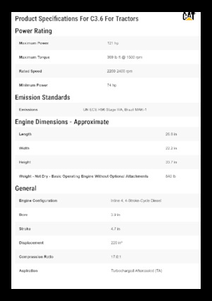 Motoare Caterpillar C3.6 for Tractors