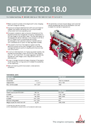 Motoare Deutz TCD 18.0 L6