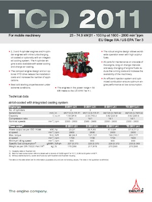 Motoare Deutz TCD 2011 L4 W