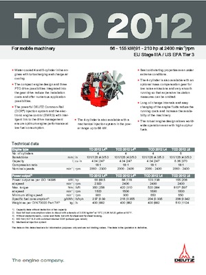 Motoare Deutz TCD 2012 L4