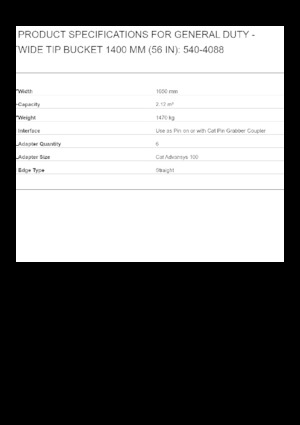Cupe excavator Caterpillar 1400 MM