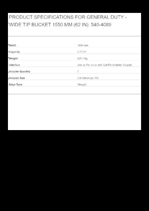 Cupe excavator Caterpillar 1550 MM