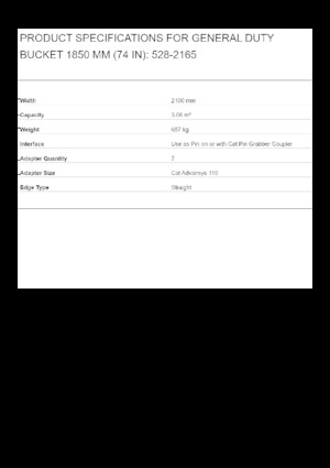 Cupe excavator Caterpillar 1850 MM