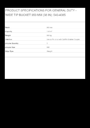 Cupe excavator Caterpillar 950 MM