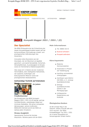 Excavatoare pentru utilizarea cimentului Reform Werke Boki 2551 E