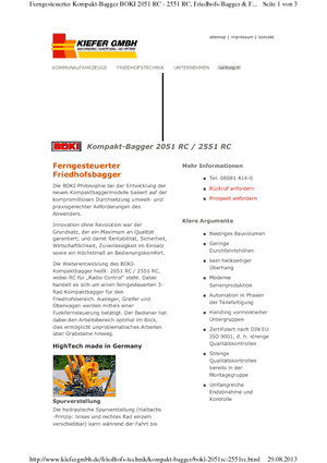 Excavatoare pentru utilizarea cimentului Reform Werke Boki 2551 RC