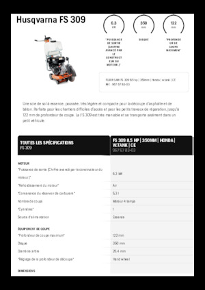Fierăstraie pentru podea Husqvarna FS 309