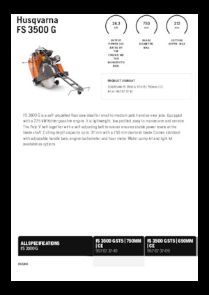 Fierăstraie pentru podea Husqvarna FS 3500 G