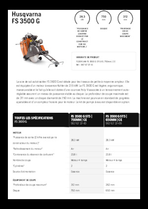Fierăstraie pentru podea Husqvarna FS 3500 G