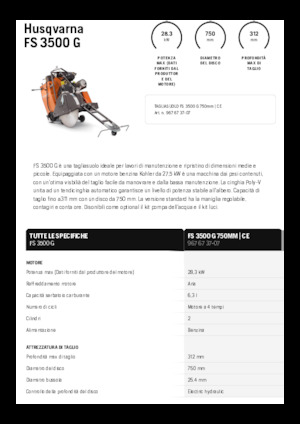 Fierăstraie pentru podea Husqvarna FS 3500 G