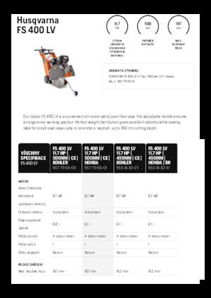 Fierăstraie pentru podea Husqvarna FS 400 LV