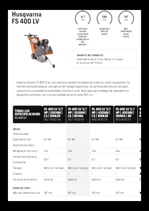 Fierăstraie pentru podea Husqvarna FS 400 LV