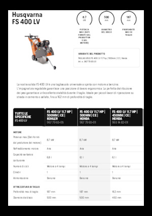 Fierăstraie pentru podea Husqvarna FS 400 LV