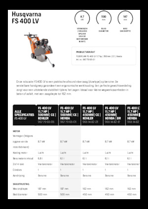 Fierăstraie pentru podea Husqvarna FS 400 LV