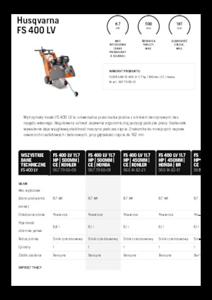 Fierăstraie pentru podea Husqvarna FS 400 LV