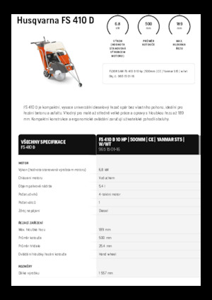 Fierăstraie pentru podea Husqvarna FS 410 D