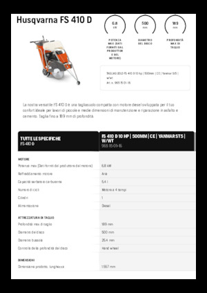 Fierăstraie pentru podea Husqvarna FS 410 D