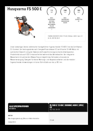 Fierăstraie pentru podea Husqvarna FS 500 E