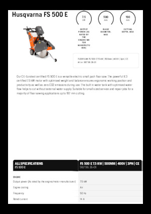 Fierăstraie pentru podea Husqvarna FS 500 E