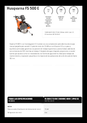 Fierăstraie pentru podea Husqvarna FS 500 E