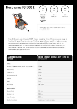 Fierăstraie pentru podea Husqvarna FS 500 E