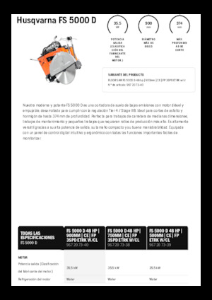 Fierăstraie pentru podea Husqvarna FS 5000 D