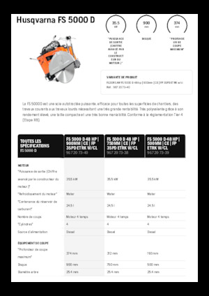 Fierăstraie pentru podea Husqvarna FS 5000 D