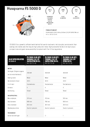 Fierăstraie pentru podea Husqvarna FS 5000 D