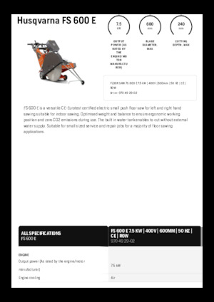 Fierăstraie pentru podea Husqvarna FS 600 E