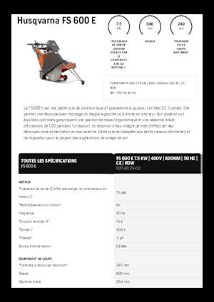 Fierăstraie pentru podea Husqvarna FS 600 E