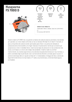 Fierăstraie pentru podea Husqvarna FS 7000 D