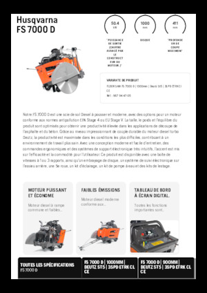 Fierăstraie pentru podea Husqvarna FS 7000 D