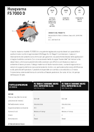 Fierăstraie pentru podea Husqvarna FS 7000 D