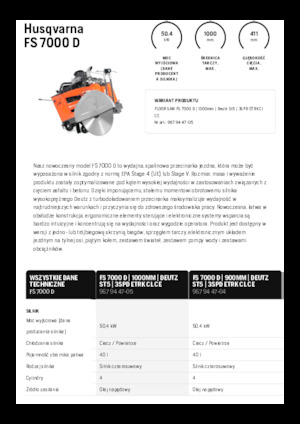 Fierăstraie pentru podea Husqvarna FS 7000 D