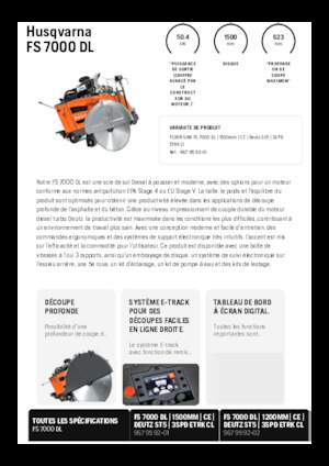 Fierăstraie pentru podea Husqvarna FS 7000 DL