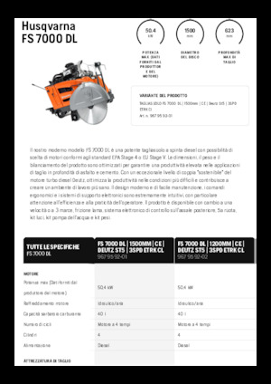 Fierăstraie pentru podea Husqvarna FS 7000 DL