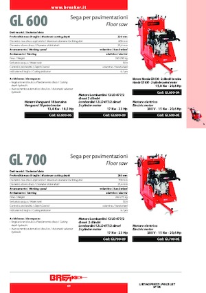 Fierăstraie pentru podea Breaker GL 700-09