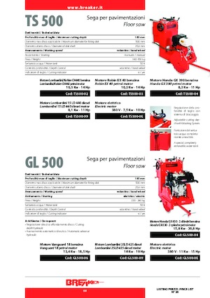 Fierăstraie pentru podea Breaker TS 500-0 E