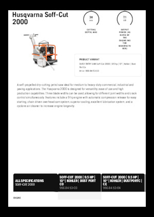 Fierăstraie pentru podea Husqvarna Soff-Cut® 2000