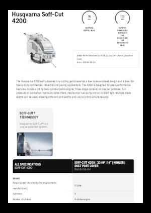 Fierăstraie pentru podea Husqvarna Soff-Cut® 4200