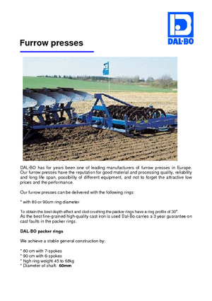 Tăvălugi pliabili (pentru nivelarea solului prelucrat) DAL-BO UP 3,15