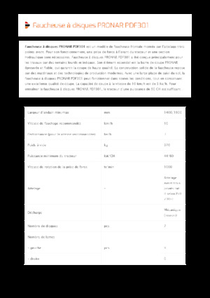 Cositori cu discuri atașate pe față, fără tambur de condiționare Pronar PDF 301