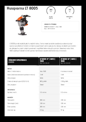 Maiuri compactoare pe benzină și Diesel Husqvarna LT 8005